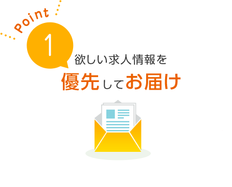 Point1 欲しい求人情報を優先してお届け